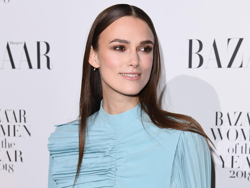 Keira Knightley attends the Harper's Bazaar Women of the Year Awards at The Ballroom of Claridges on October 30, 2018