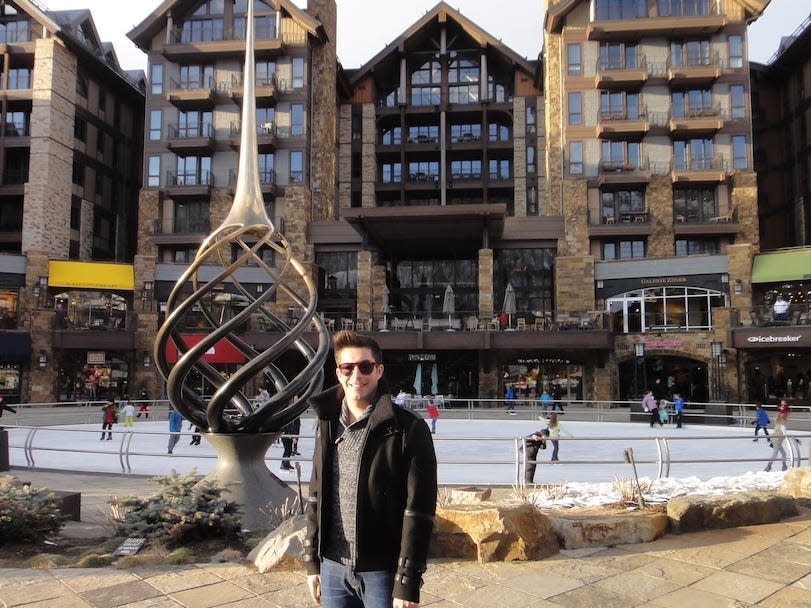 In front of the the Four Seasons Vail Colorado Dan Koday