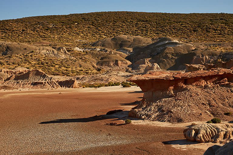 Valle de Marte en Rocas Coloradas. Recorrido por la parte sur de la Ruta 1 en Chubut. 