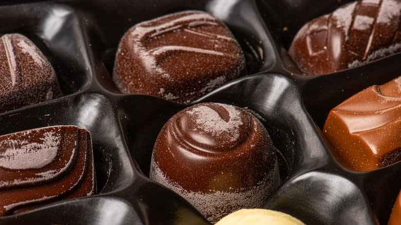 truffles with bloomed chocolate