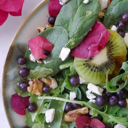 Bougainvillea and Champagne Grape Salad with Honey Drizzle