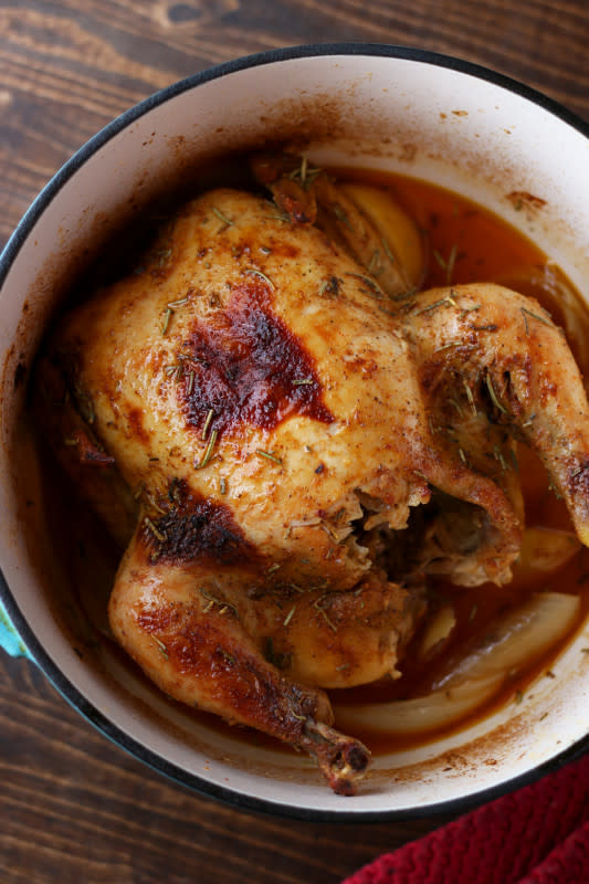 <p>Longbourn Farm</p><p>Making a rotisserie chicken in the oven is so easy! Tender juicy meat plus ultra-flavorful seasonings make this one amazing dinner.</p><p><strong>Get the recipe: </strong><strong><a href="https://longbournfarm.com/how-to-make-rotisserie-chicken-in-oven/" rel="nofollow noopener" target="_blank" data-ylk="slk:Rotisserie-Style Chicken;elm:context_link;itc:0;sec:content-canvas" class="link rapid-noclick-resp">Rotisserie-Style Chicken</a></strong></p>