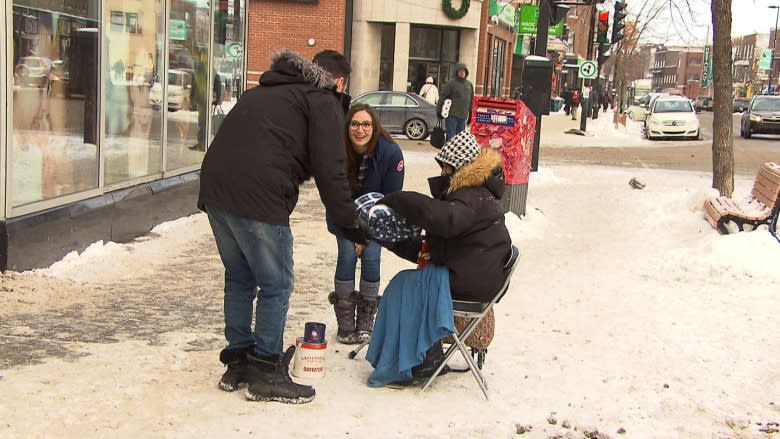 Montreal's homeless warm up with donated blankets