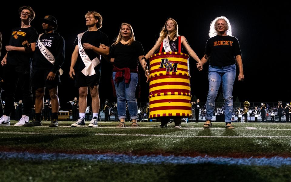 Rocky Mountain High School celebrates homecoming week during halftime of a football game Friday Sept. 29, 2023 at French Field.