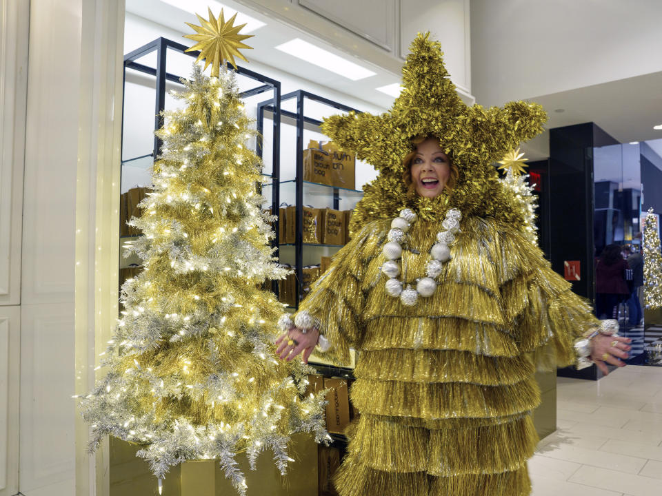 This image released by Peacock shows Melissa McCarthy in a scene from "Genie." (Stephanie Mei-Ling/Universal Pictures/Peacock via AP)