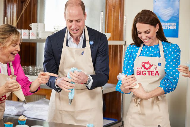 <p>Tom Dymond/REX Shutterstock</p> Mel Giedroyc and Prince William and Princess Kate