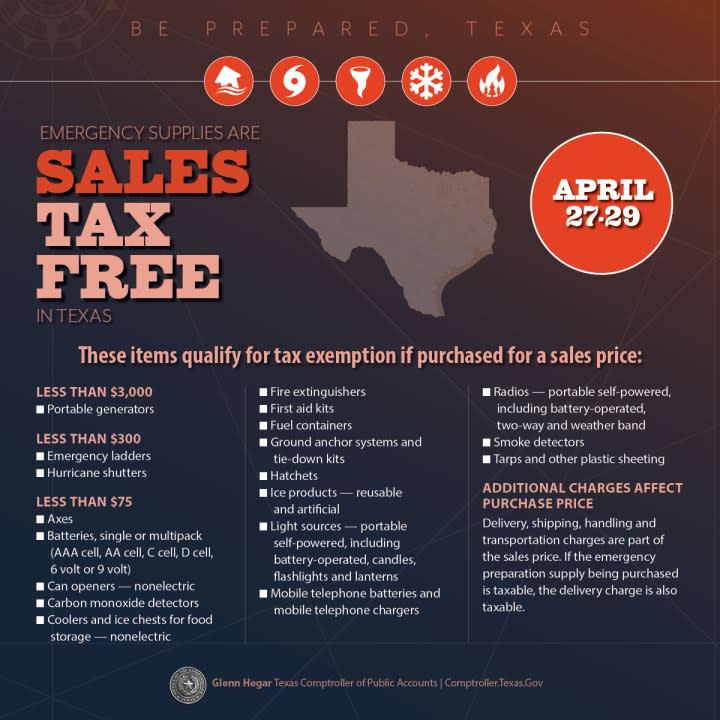 Sales Tax Free weekend graphic.