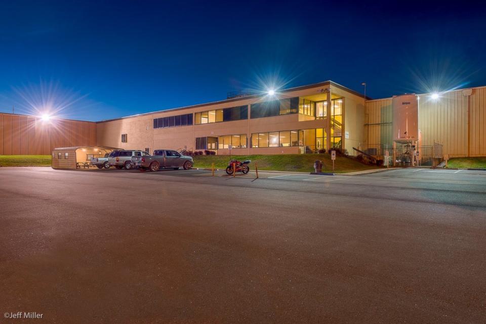 A view of the Lassonde Pappas plant in Henderson County from the side.