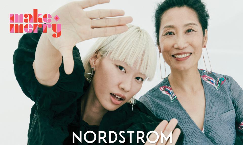 An ad from Nordstrom’s “Make Merry” holiday campaign.