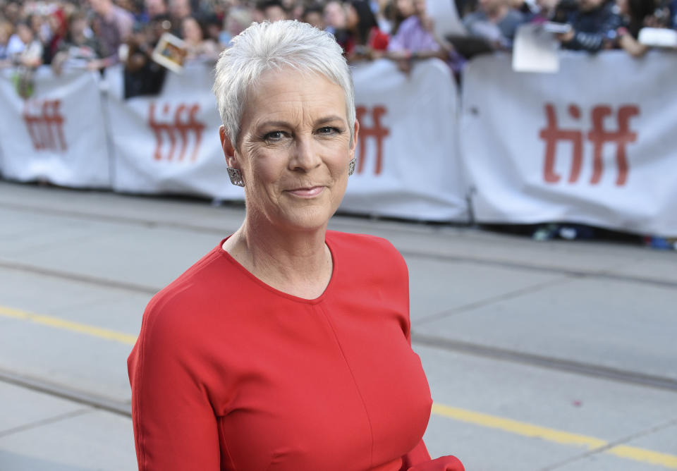 Jamie Lee Curtis attends the premiere for "Knives Out" on day three of the Toronto International Film Festival at the Princess of Wales Theatre on Saturday, Sept. 7, 2019, in Toronto. (Photo by Evan Agostini/Invision/AP)