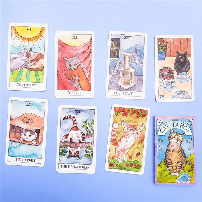 喵喵塔羅牌「Cat Tarot」聰明有靈性的貓咪也化身卡牌替你解惑｜誠品書店「外文書展」。（圖／品牌業者提供）