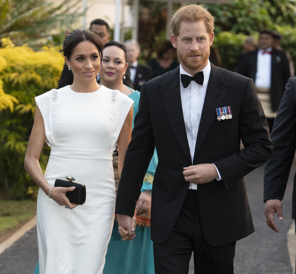 The day before embarking upon their royal tour, the Duke and Duchess of Sussex announced they were expecting their first child together. Source: Getty