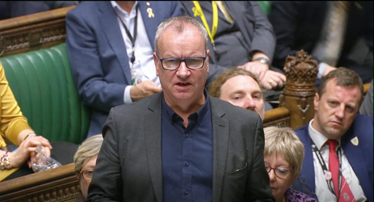 Scottish Affairs Committee chairman Pete Wishart stressed the importance of a ‘drumbeat of orders’ for a ‘thriving’ shipbuilding industry (House of Commons/PA)