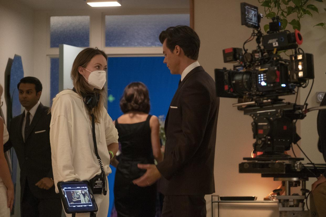 Olivia Wilde directs star Harry Styles on the set of "Don't Worry Darling."
