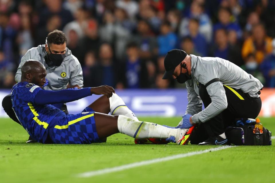 Romelu Lukaku receives treatment before being substituted in the first half (Getty Images)