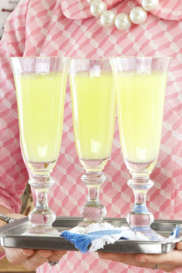 <p>This surprisingly strong, simple Champagne drink was invented by Hemingway and named for one of his novels—perfect for the literary-minded celebrant.</p><p><strong><a href="https://www.countryliving.com/food-drinks/recipes/a44610/death-in-the-afternoon-cocktail-recipe/" rel="nofollow noopener" target="_blank" data-ylk="slk:Get the recipe for Death in the Afternoon Cocktail;elm:context_link;itc:0;sec:content-canvas" class="link ">Get the recipe for Death in the Afternoon Cocktail</a>.</strong> </p>