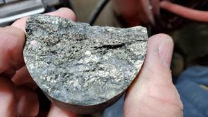 DEM23-02 - Core with Mixed Sulphides, Pyrite, Chalcopyrite, Arsenopyrite, Sulphosalts