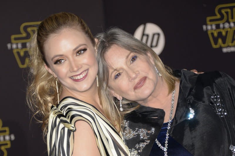 Billie Lourd (L) paid tribute to her late mother, Carrie Fisher, on the seventh anniversary of her death. File Photo by Phil McCarten/UPI