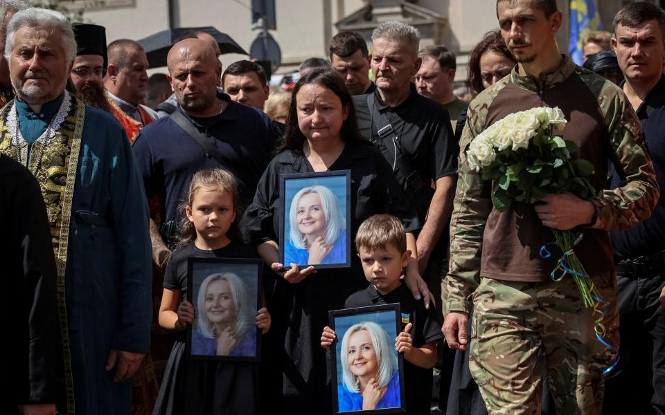 Relatives at the funeral procession