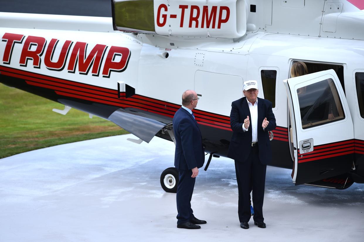 Donald Trump is selling off his personal helicopter worth more than $1m. (Getty Images)
