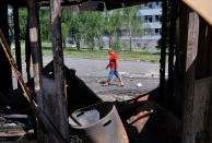 Aftermath of shelling in Donetsk