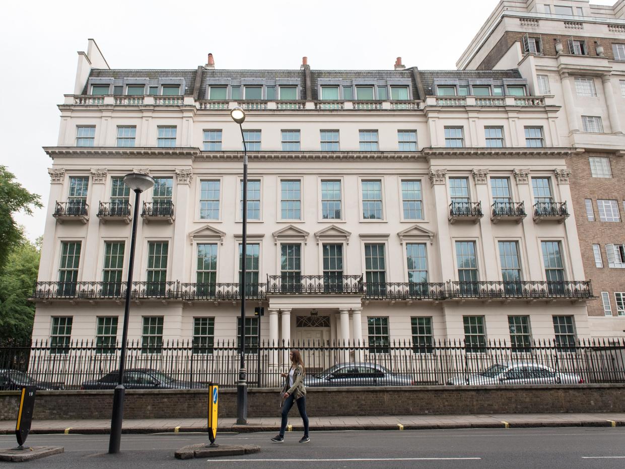 The facade of 2-8a Rutland Gate, thought to be the most expensive home ever sold in Britain.