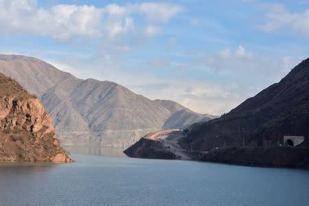 A general view shows a construction site of Rogun hydroelectric power station on the Vakhsh River ahead of the launch of its first turbine, east of country's capital Dushanbe, Tajikistan November 14, 2018. Picture taken November 14, 2018. REUTERS/Nozim Kalandarov