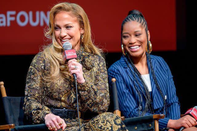 <p>Roy Rochlin/Getty</p> Jennifer Lopez and Keke Palmer attend SAG-AFTRA Foundation Conversation: "Hustlers" at The Robin Williams Center on December 2, 2019 in New York City