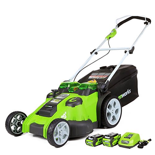 Greenworks 40V 20 Inch Cordless Twin Force Lawn Mower, 4Ah & 2Ah Batteries with Charger Include…