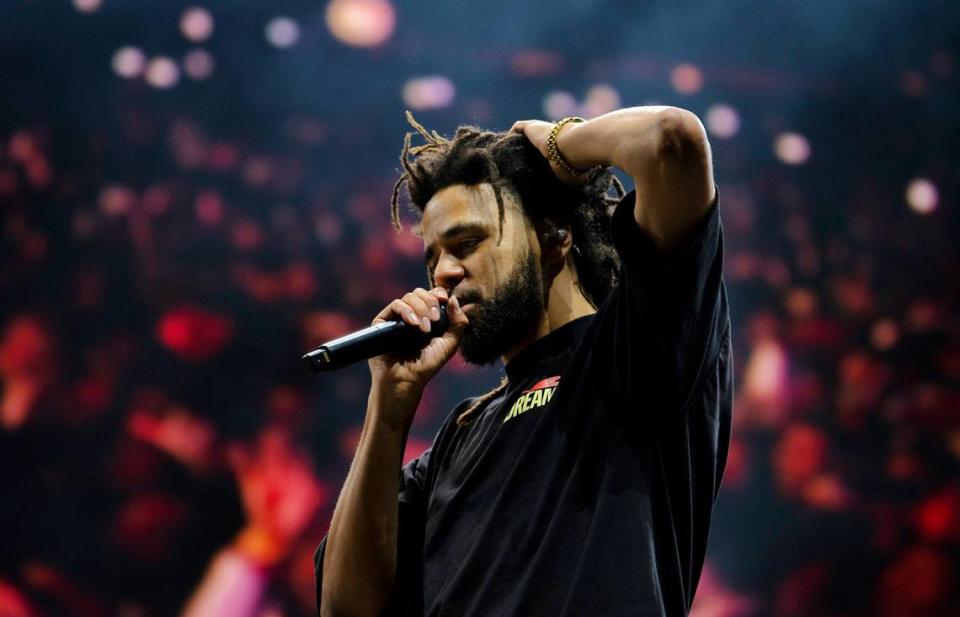 J. Cole headlines the Dreamville Festival in Raleigh, N.C., Sunday, April 2, 2023.