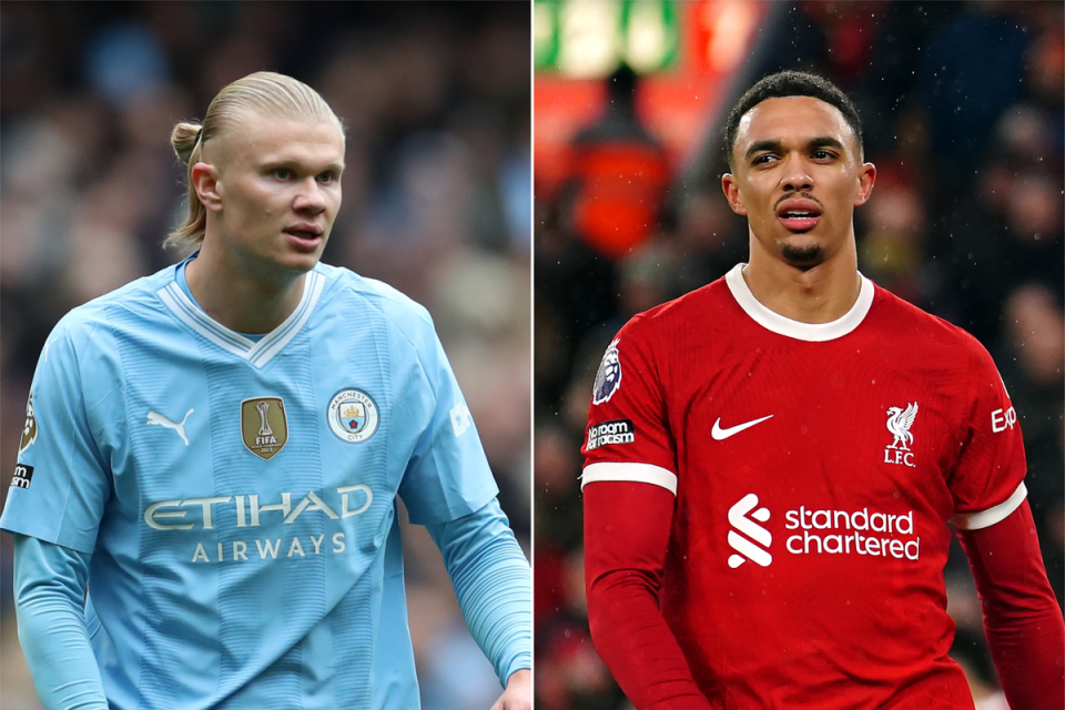 Erling Haaland and Trent Alexander-Arnold (David Blunsden/Peter Byrne/PA)