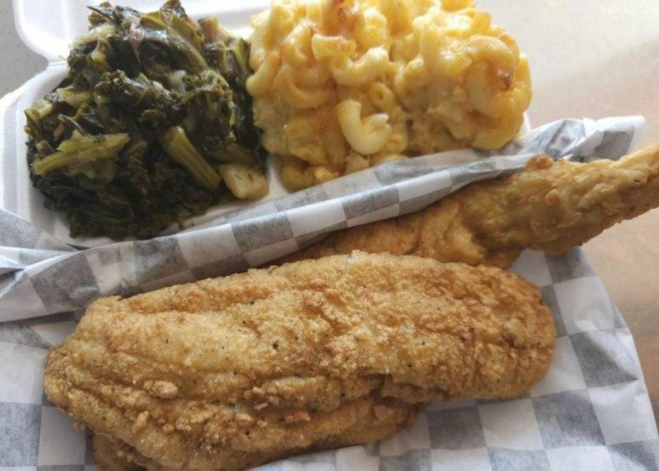Nicole’s Good Eats & Sweets’ fish entrees come with your choice of lightly breaded and seasoned whiting or flounder.