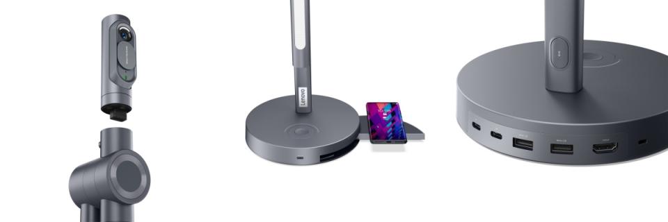 聯想推出一款結合視訊鏡頭、USB Hub與充電座功能的檯燈