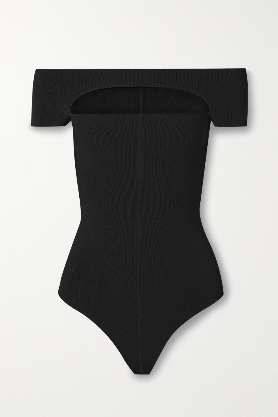 Talie cutout stretch-knit bodysuit
