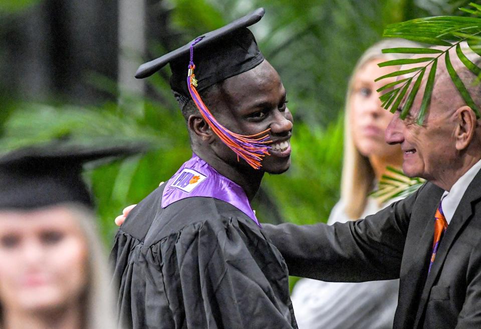 Ousmane Sylla during the 2023 Clemson commencement at Littlejohn Coliseum in Clemson, S.C. Thursday, December 21, 2023.