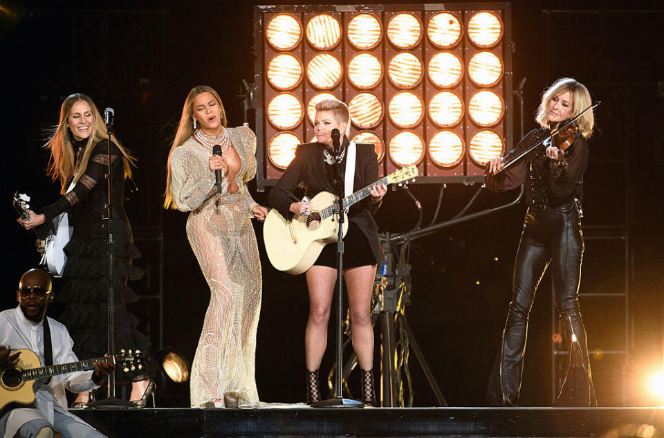 The Chicks performed with Beyoncé at the 2016 CMA Awards. (Photo: Image Group LA/Walt Disney Television via Getty Images)