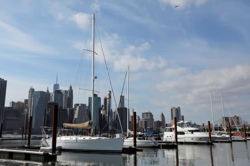 Registered nurse, Rachel Hartley, living on a boat during the outbreak of the coronavirus disease (COVID-19) in Brooklyn, New York City