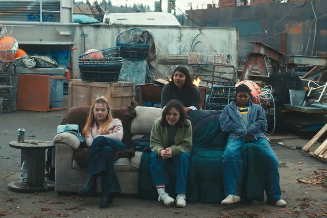 <p>Disney</p> Chloe Guidry, Vritika Gupta, Izzy G., and Aiyana Goodfellow in 'Under the Bridge'