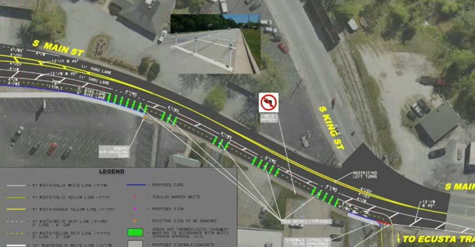 The pedestrian and cycling improvements are continuing in downtown Hendersonville with added bike lanes on South Main Street.