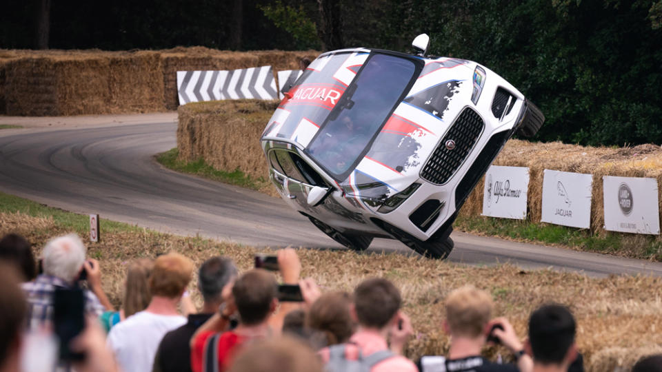 Driving on the edge at a past edition of the Goodwood Festival of Speed. - Credit: Nick Dungan, courtesy of the Goodwood Festival of Speed.