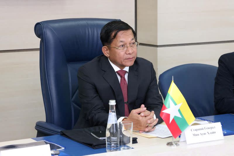 FILE PHOTO: Myanmar's Prime Minister and State Administrative Council Chairman Min Aung Hlaing in Moscow