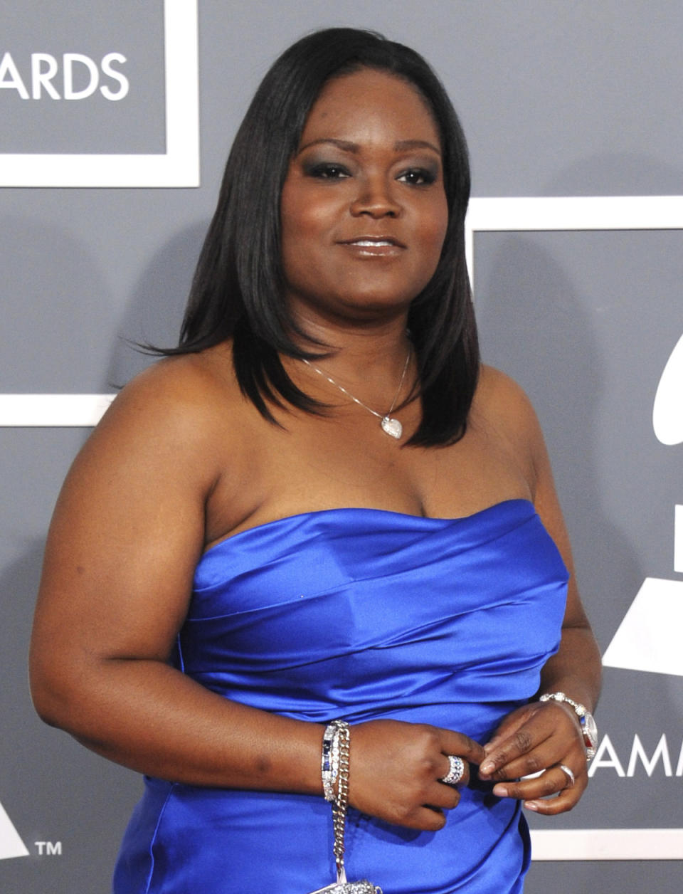 FILE - Singer Shemekia Copeland arrives at the 55th annual Grammy Awards on Feb. 10, 2013, in Los Angeles. Copeland won the B.B. King Entertainer of the Year award, the show's top honor, at the Blues Music Awards held in Memphis, Tennessee. She also won the contemporary blues female artist and the contemporary blues album awards. (Photo by Jordan Strauss/Invision/AP, File)