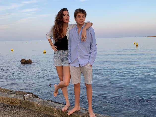 Chloe Macintosh and her eldest son, Felix 