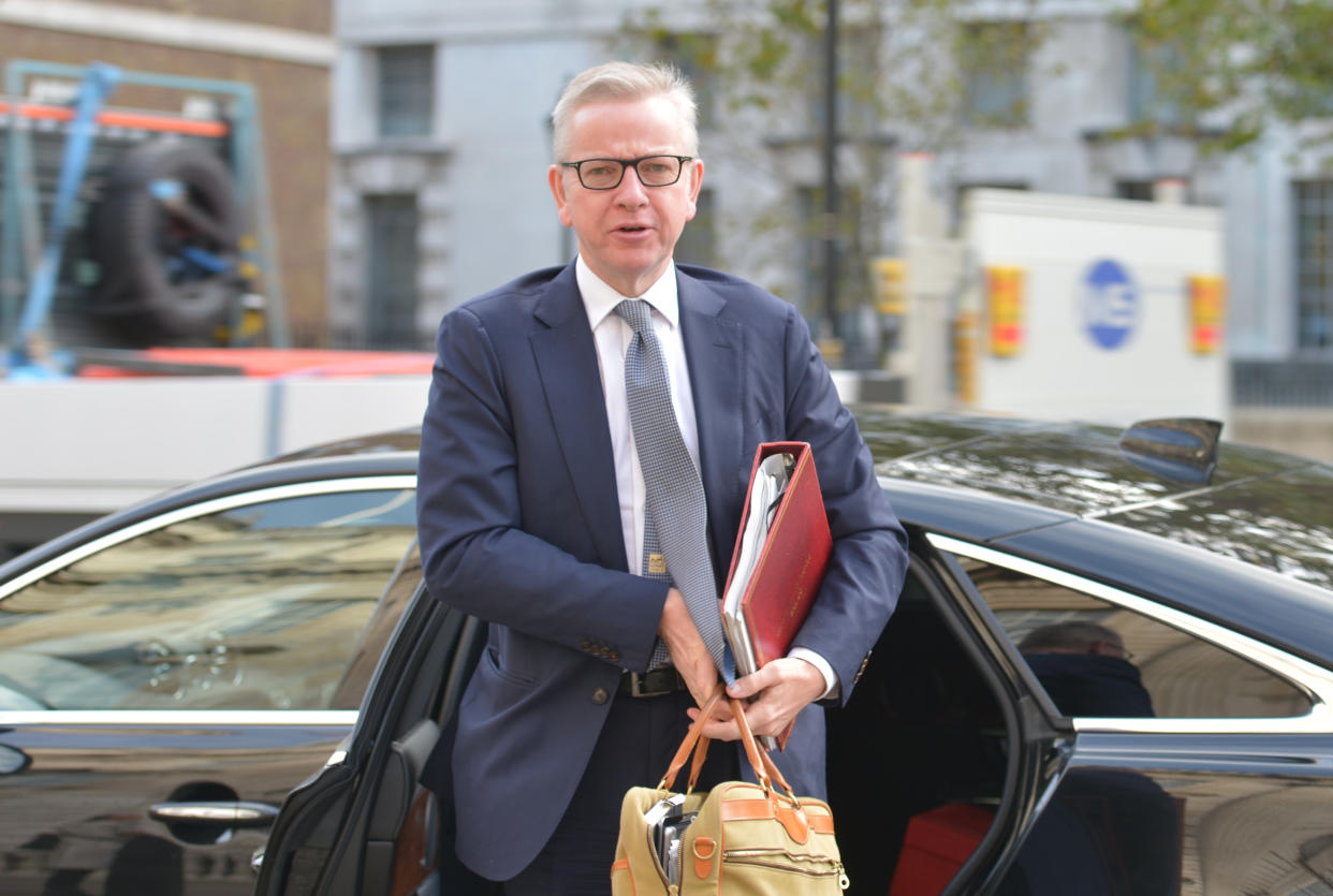 Chancellor of the Duchy of Lancaster Michael Gove arrives at the Cabinet Office in Westminster, London.