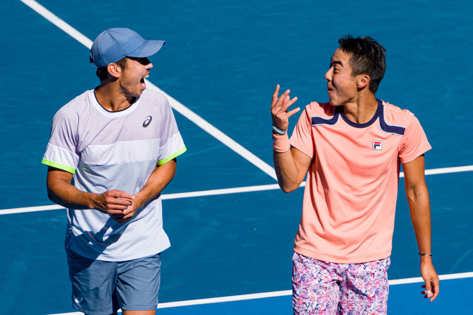 Jason Kubler and Rinky Hijikata, pictured here celebrating after making the Australian Open doubles final.