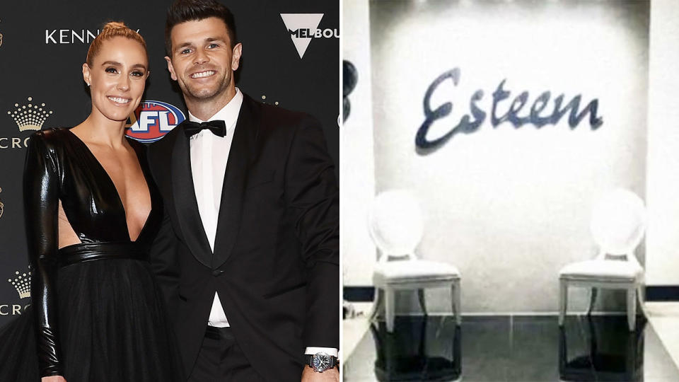 Trent and Brooke Cotchin, pictured here at the 2019 Brownlow Medal night.