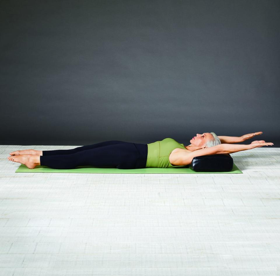 full body stretch with arm arcs bed stretches