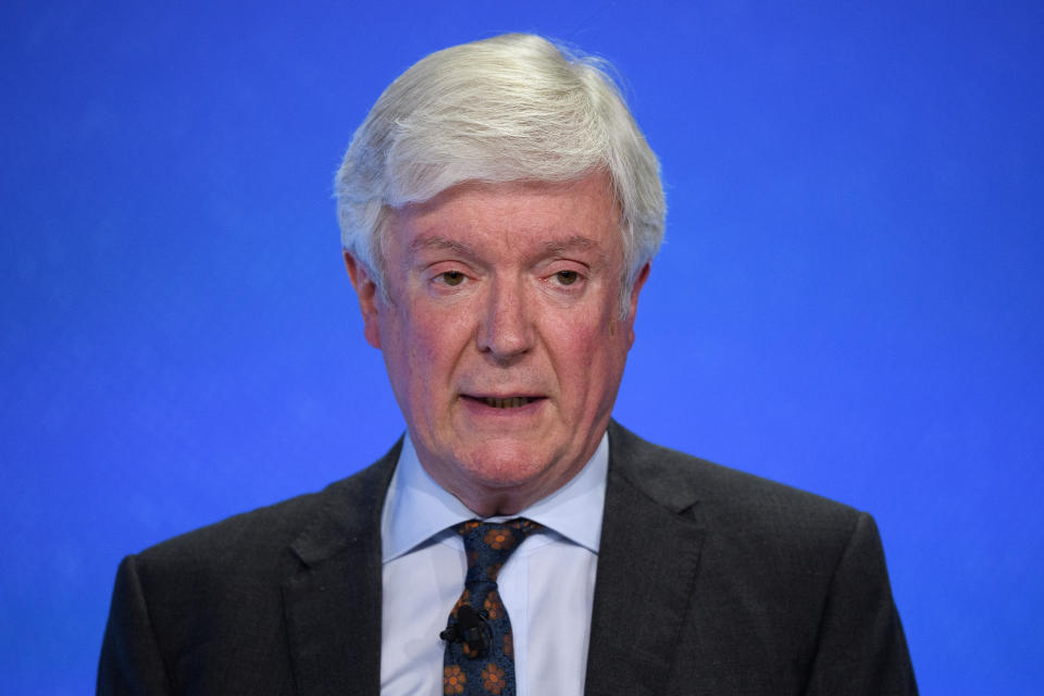 Director General of the BBC Tony Hall speaks to delegates during day two of the Global Conference on Press Freedom on July 11, 2019 in London, England. (Photo by Leon Neal/Getty Images)