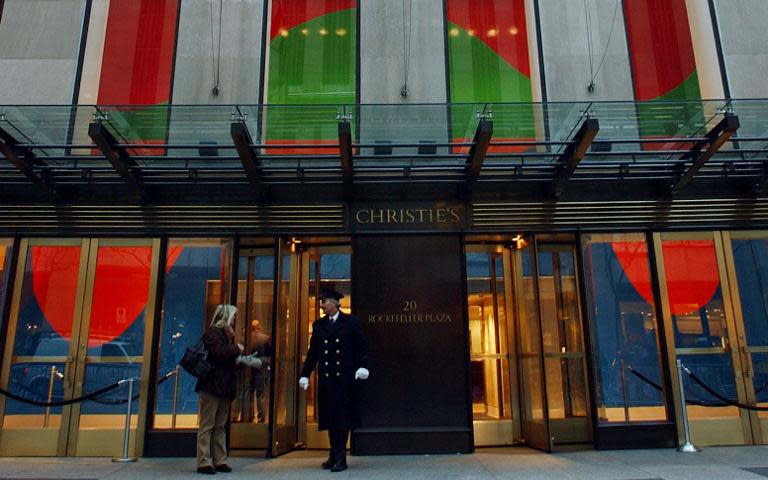 The entrance to Christie's auction house, pictured at Rockefeller Center in New York, in 2003