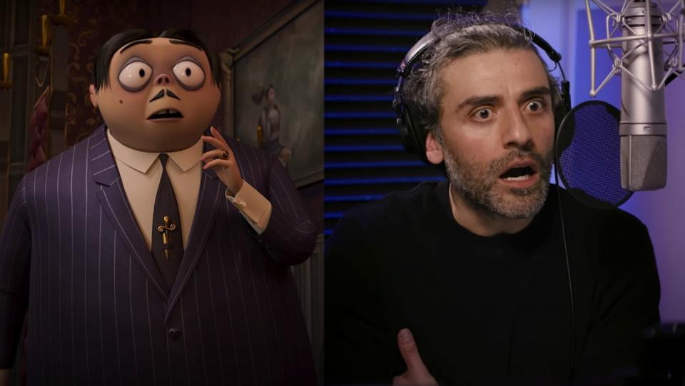 Oscar Isaac as Gomez Addams in a behind the scenes featurette for The Addams Family 2
